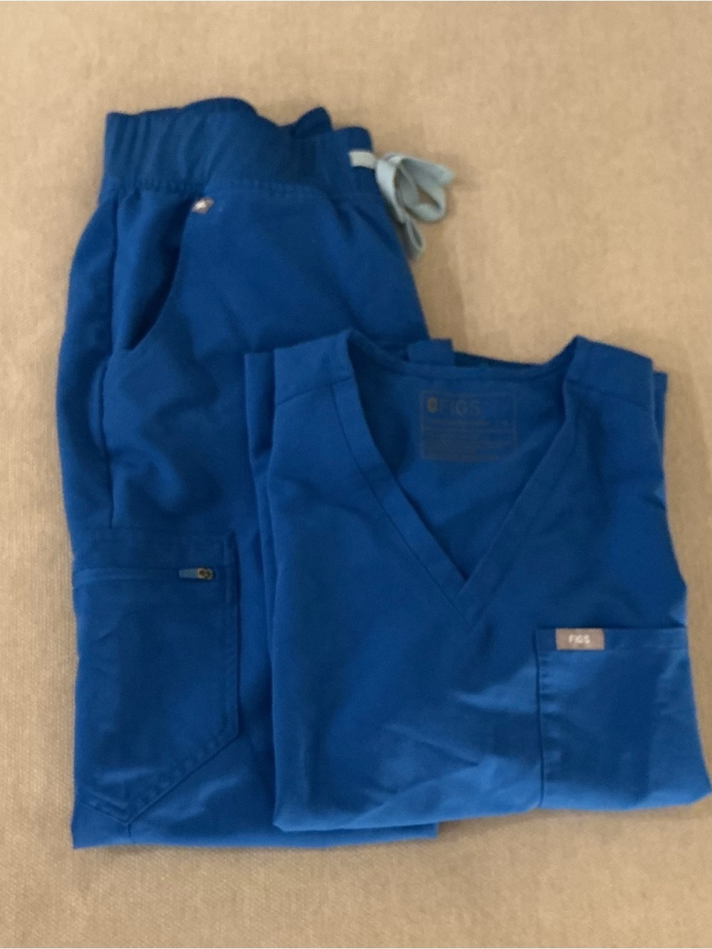 FIGS Women’s M Royal Blue Catarina Top Zamora Jogger Scrub Set